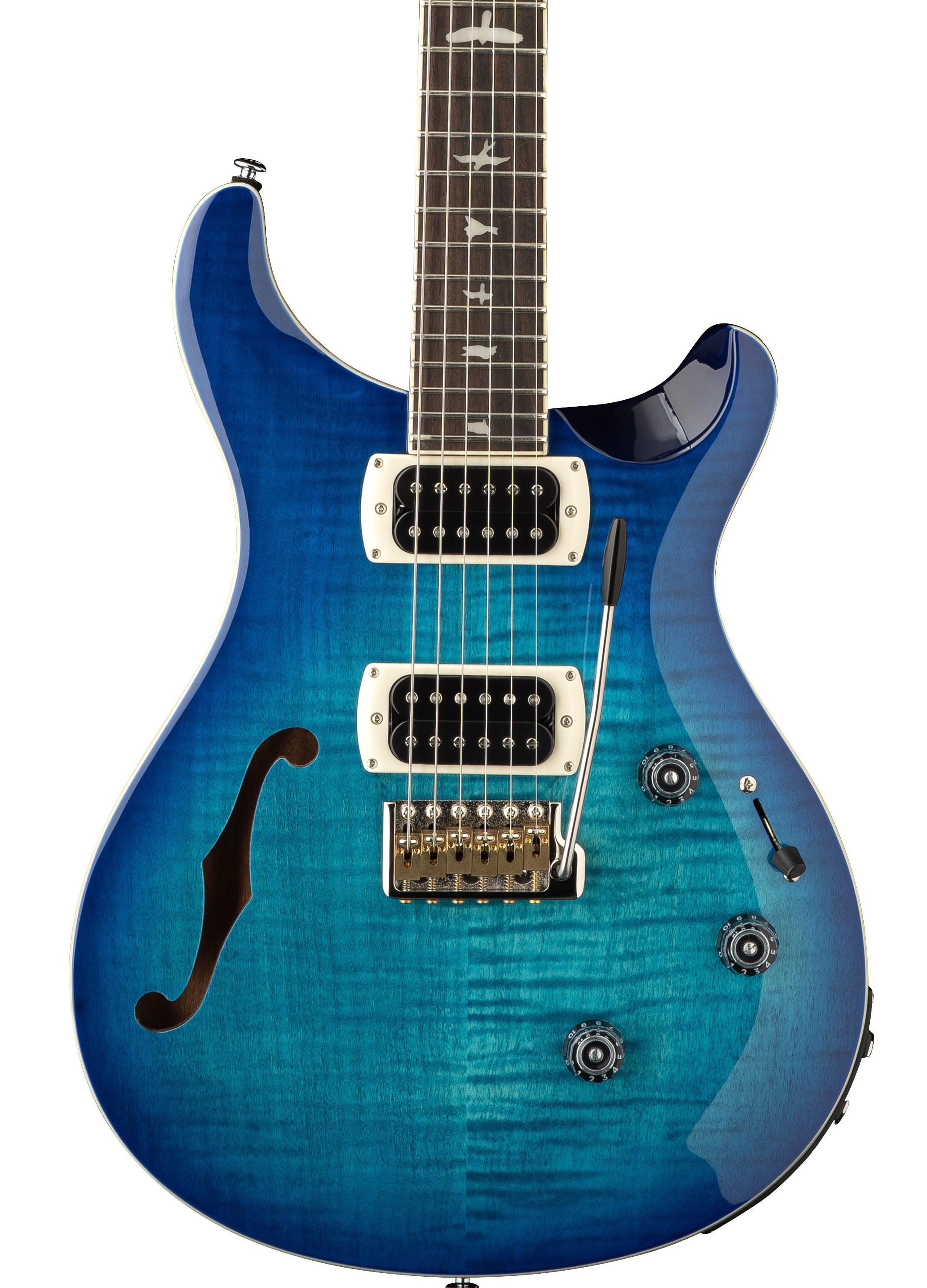 PRS SE Custom 24 Semi-Hollow Piezo Electric Guitar in Lake Blue